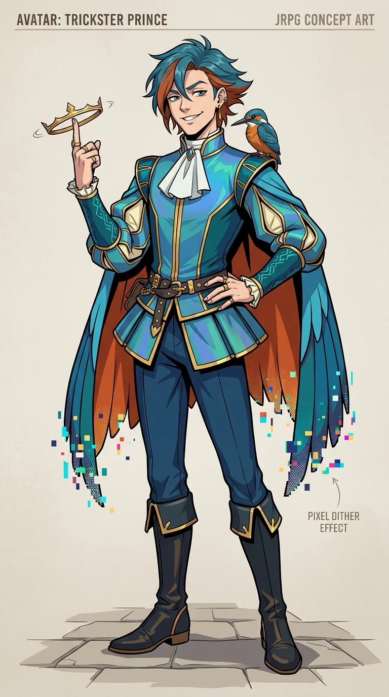 Full concept art of Prince Hal's avatar form